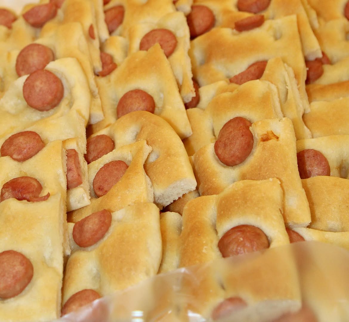 focaccia con wurstel